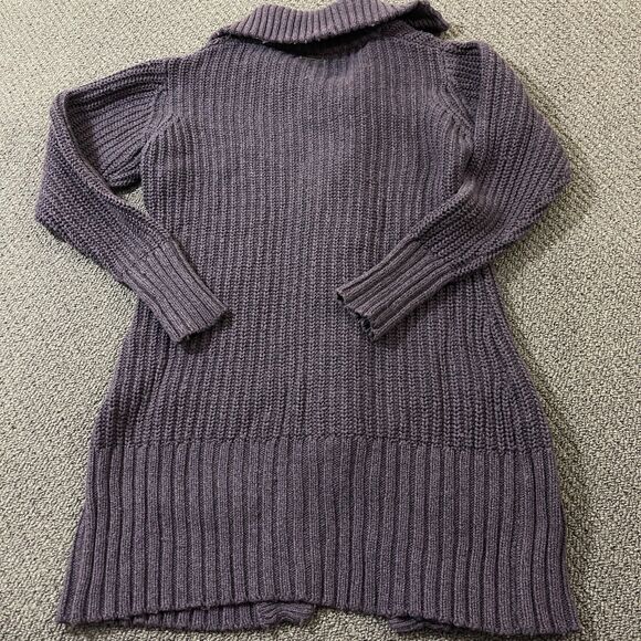 Merrell Cardigan Womens Size Medium M Purple Fleece Sweater Button Jacket Collar - Picture 5 of 10